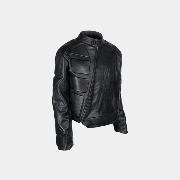 Padded Leather Moto Jacket