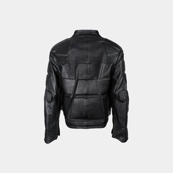 Padded Leather Moto Jacket