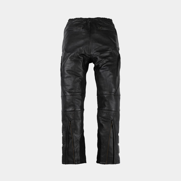 Padded Leather Moto Pants
