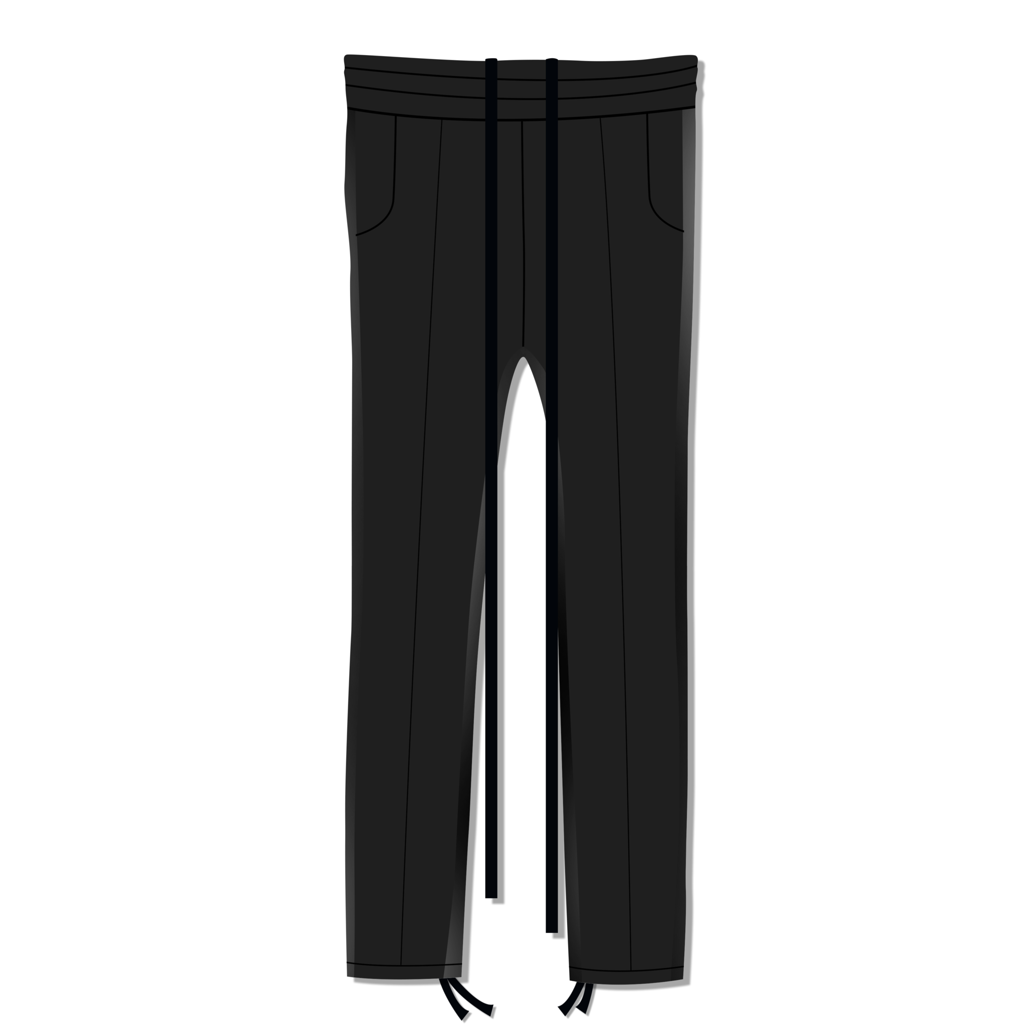 Leather Striped Sweatpant in Black
