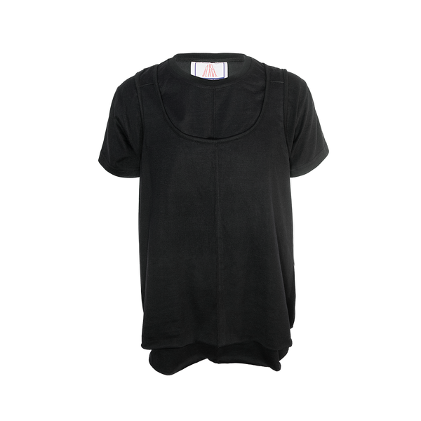 INSIDE OUT TEE WITH TANK TOP IN BLACK