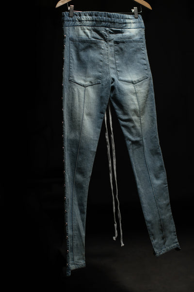 Studded Denim in Blue Wash