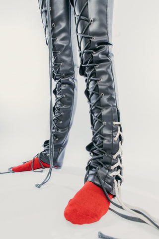 Leather Lace Up Pants