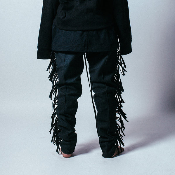Fringed Trousers in Black