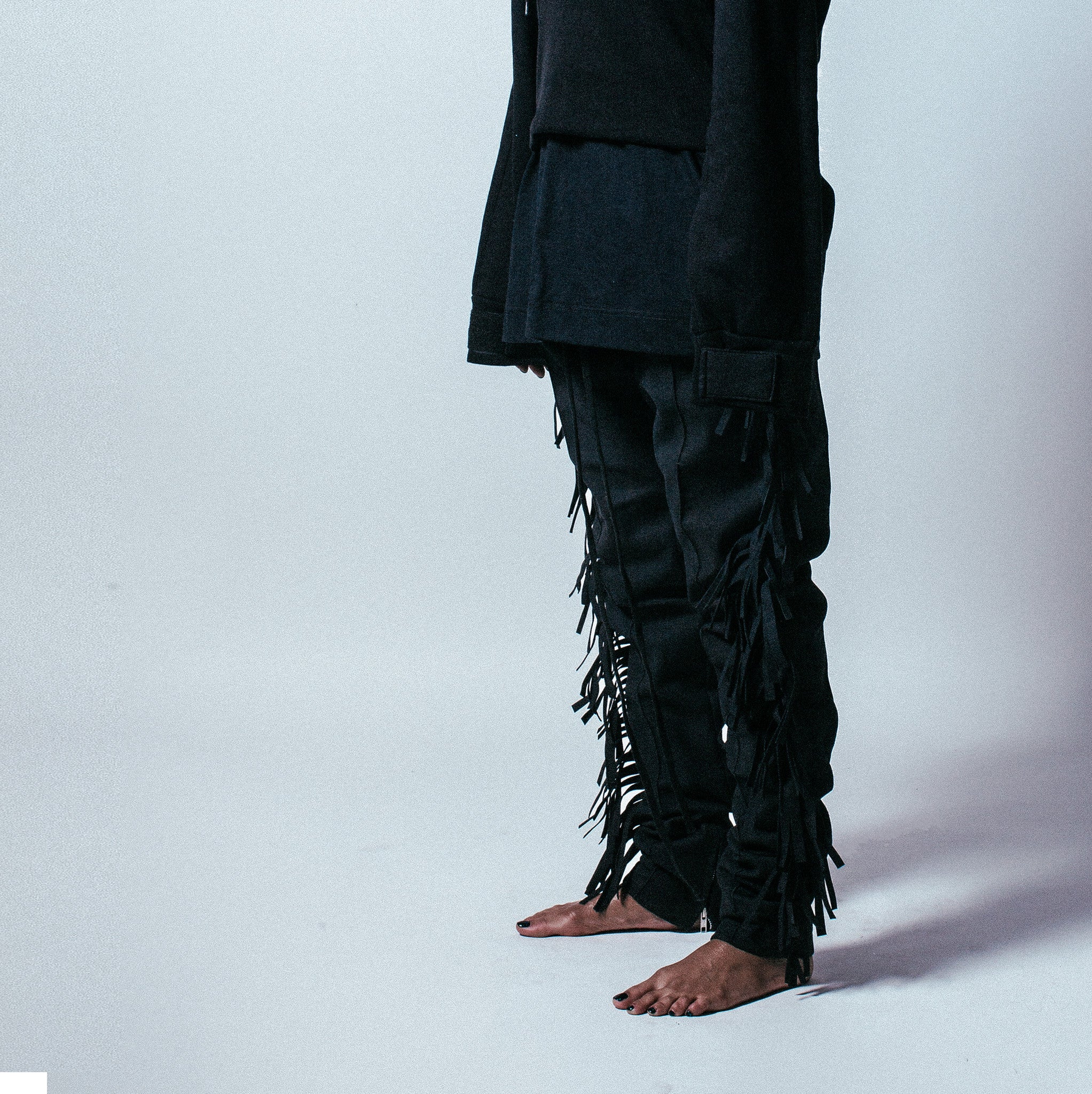 Fringed Trousers in Black