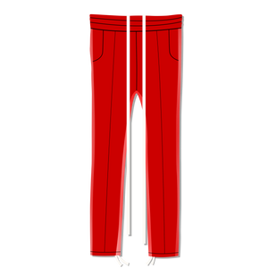 Leather Striped Sweatpant in Red