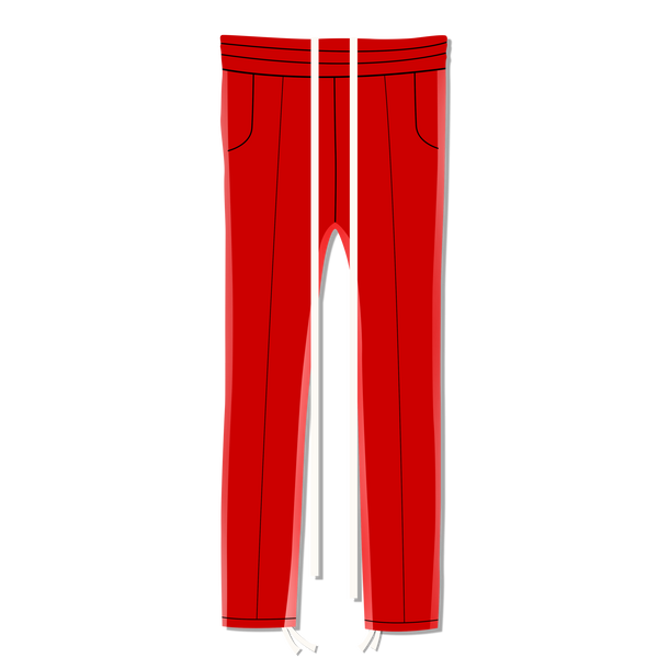 Leather Striped Sweatpant in Red