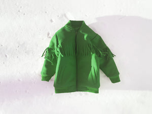 KIDS Fringed Bomber in Green