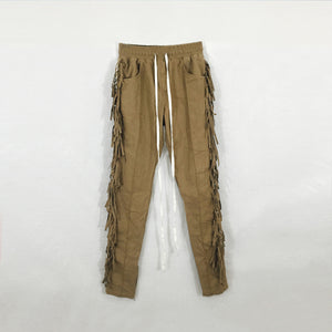 Fringed Trousers in Camel