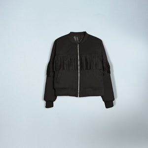 Fringed Bomber in Black