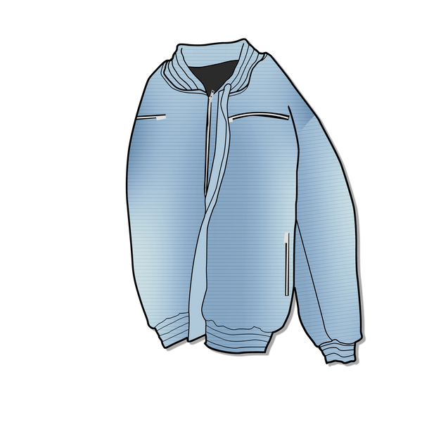 Ribbed Denim Bomber in Lightwash